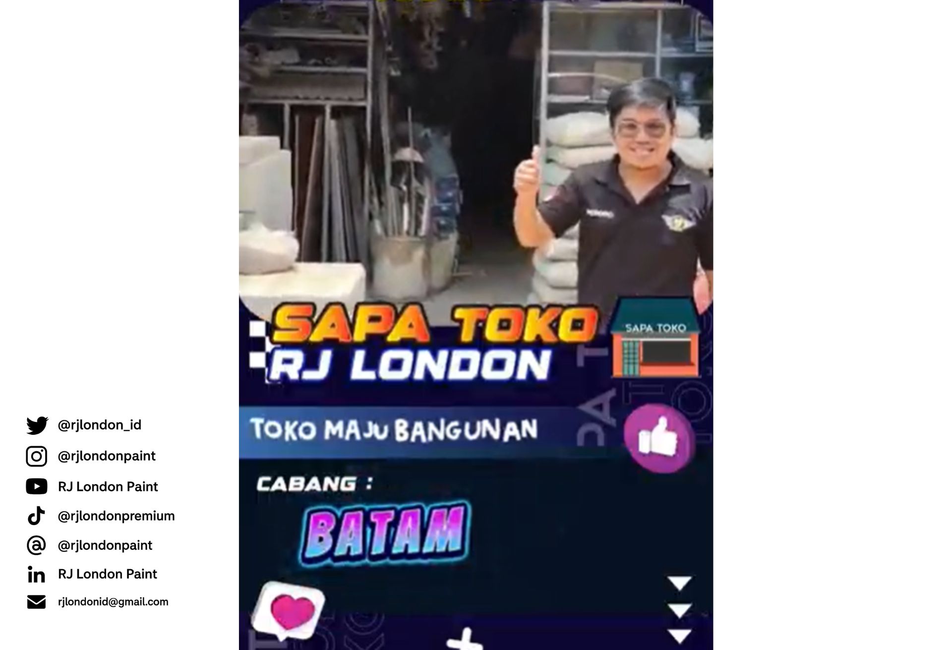 Sapa Toko Cabang Batam Toko Maju Bangunan, Mitra Terpercaya RJ London